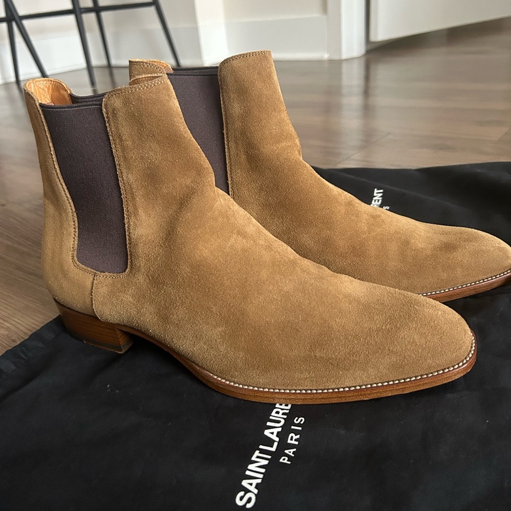 Saint Laurent Men’s Suede Eddie Chelsea Boot